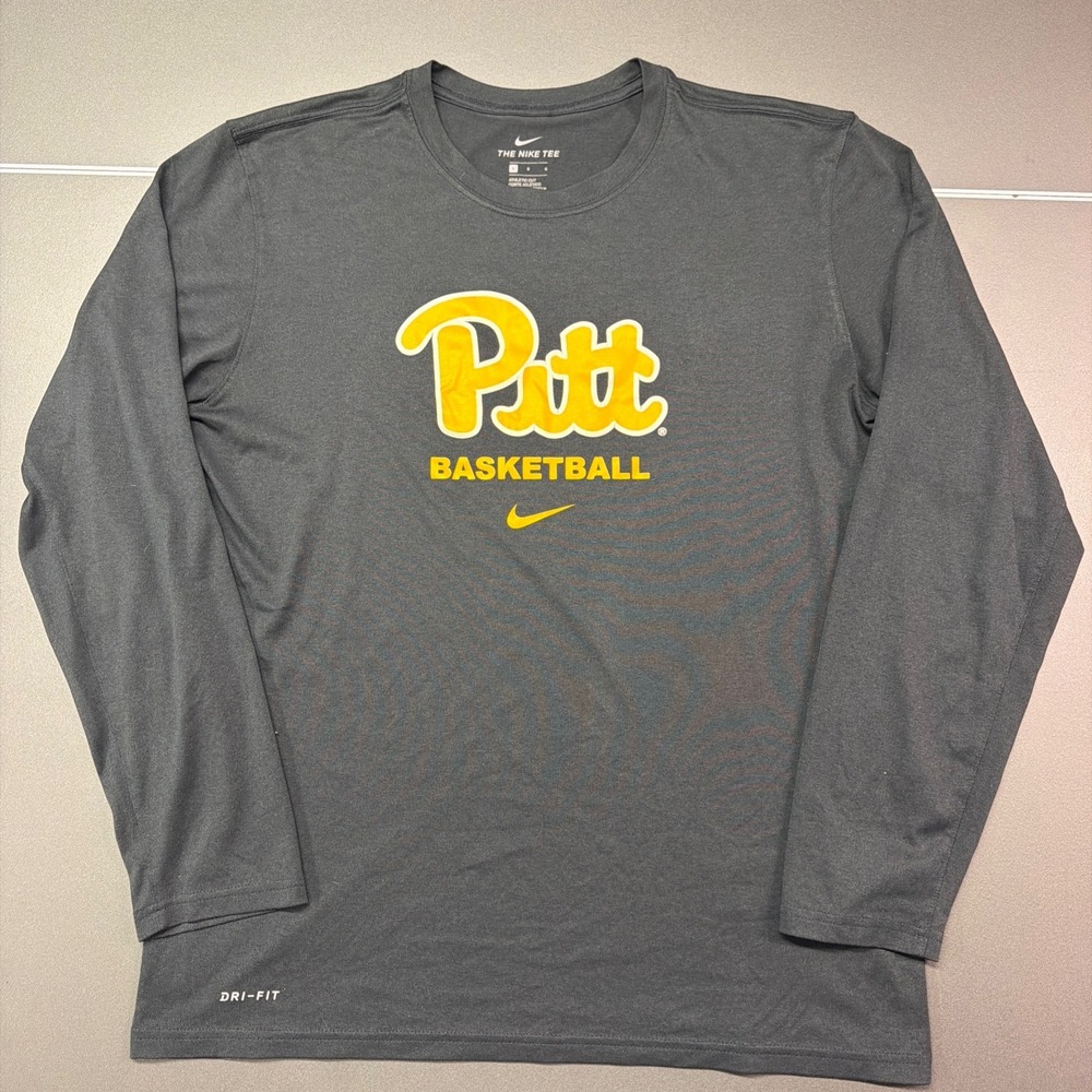 Nike Pitt Panthers Basketball Dri-FIT Long Sleeve Shirt Mens Large Charcoal Grey